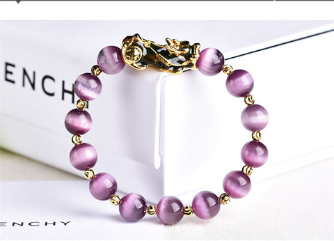 Purple PIXIU Bracelet For Women Men Bring Lucky Brave Wealth Feng Shui Good Luck
