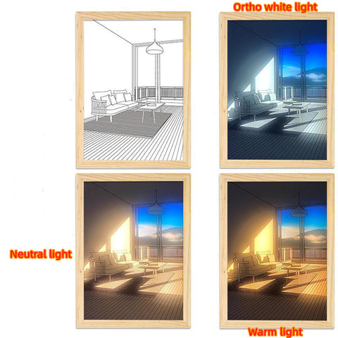 LED Decorativo Light Painting Bedside Picture Style Criativo Moderno Simular Luz do Sol Desenhando Luz Noturna Presente